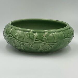 Vintage Shawnee Pottery Green Ivy Bulb Bowl/Planter